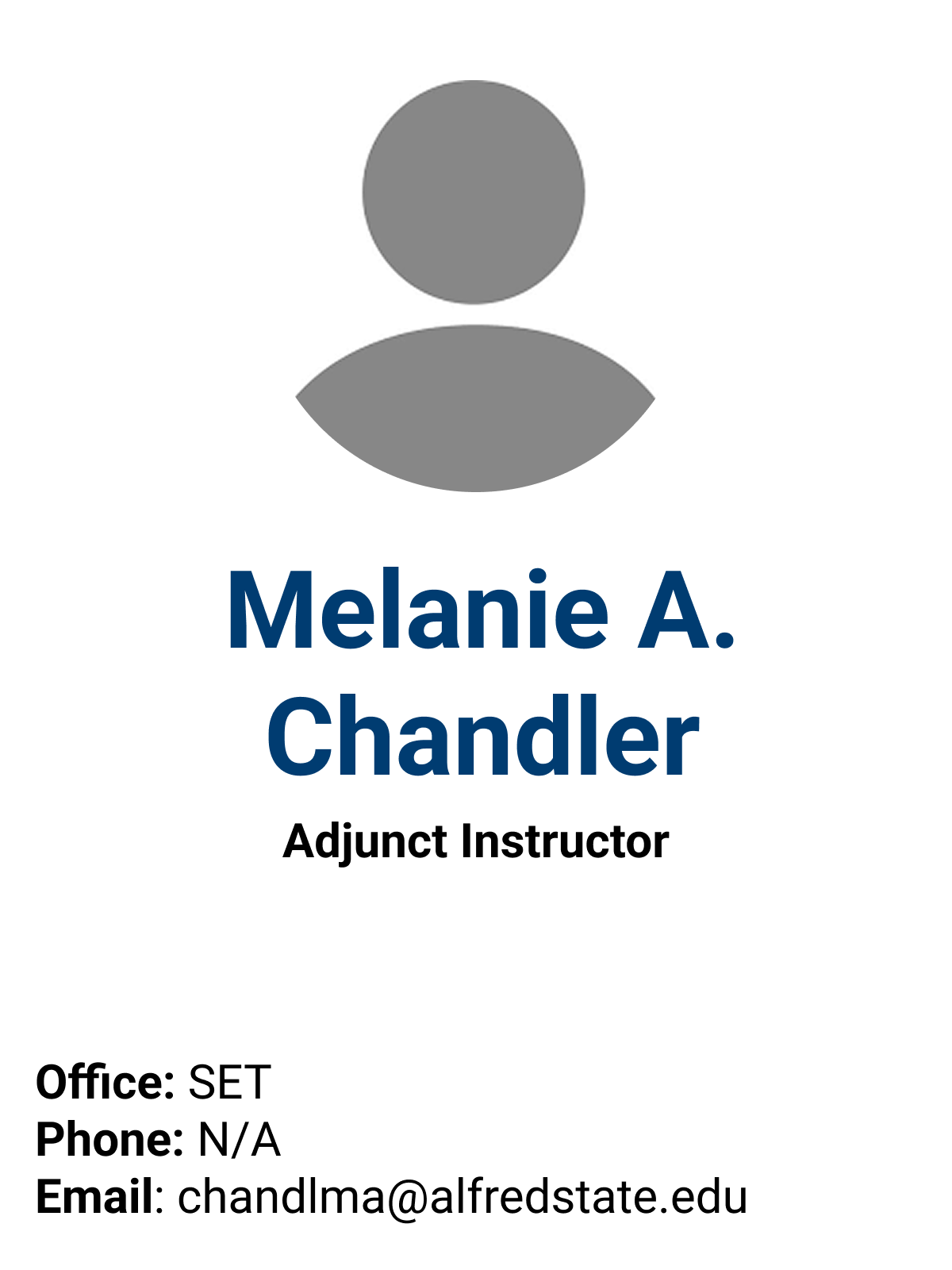 Card of Melanie A Chandler