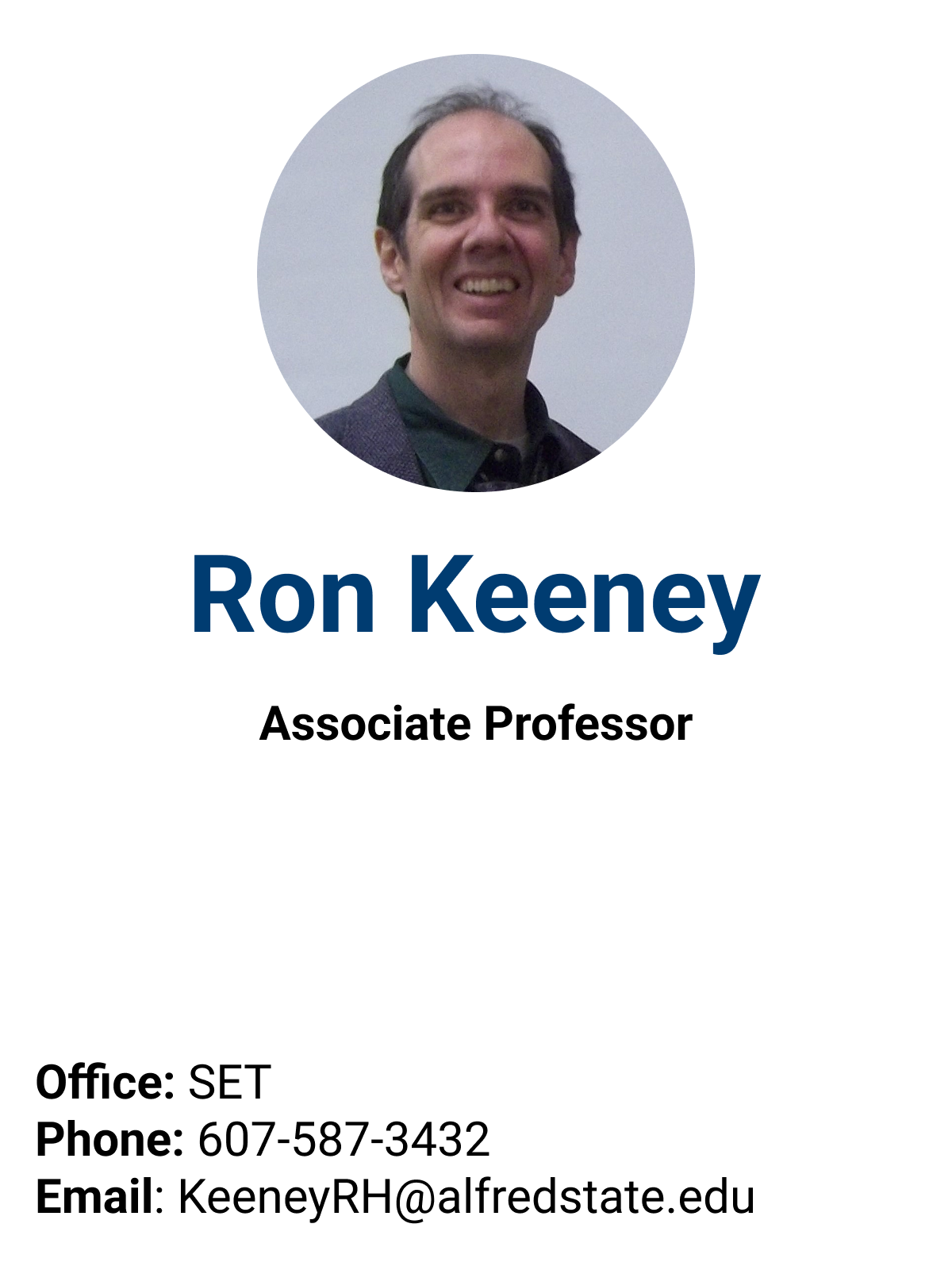 Card of Ron Keeney